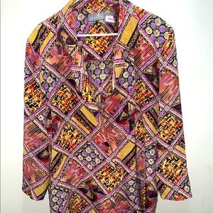 Liz Claiborne 100% Silk Print Blazer Sz 16